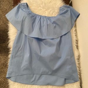 Michael Kors offshoulder ruffled peasant top